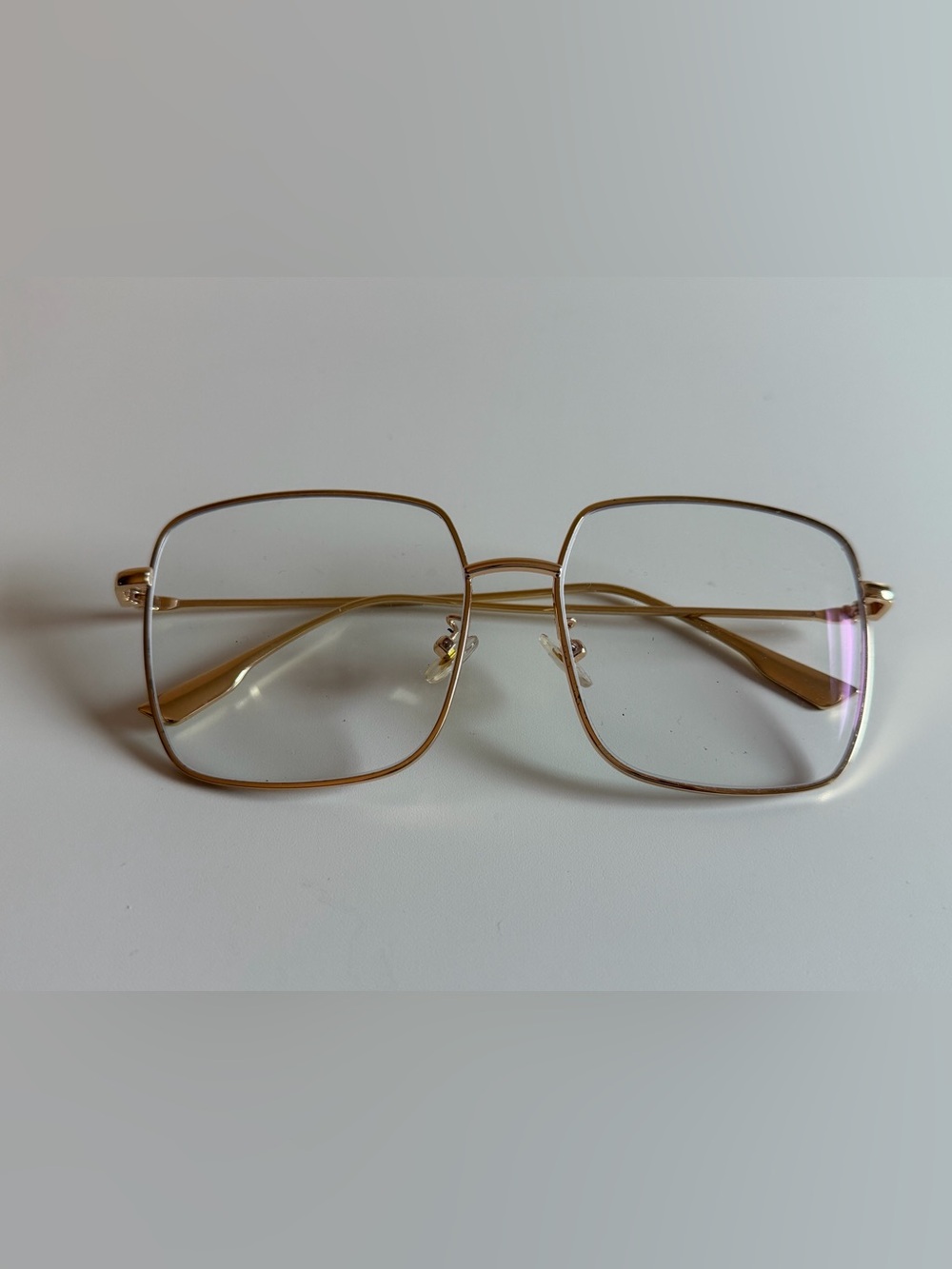 Gold Square Metal Frame Women's Eyeglasses